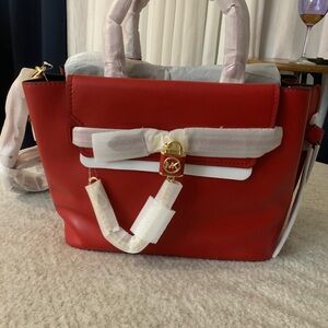 Michael Kors Red Leather Handbag